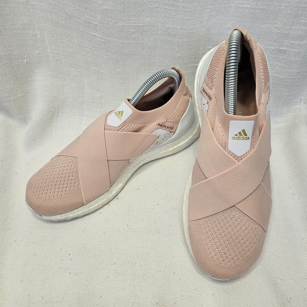 Adidas Ultraboost DNA Slip‎ On Sz 6 Pink Cross Strap Running Sneakers Shoes